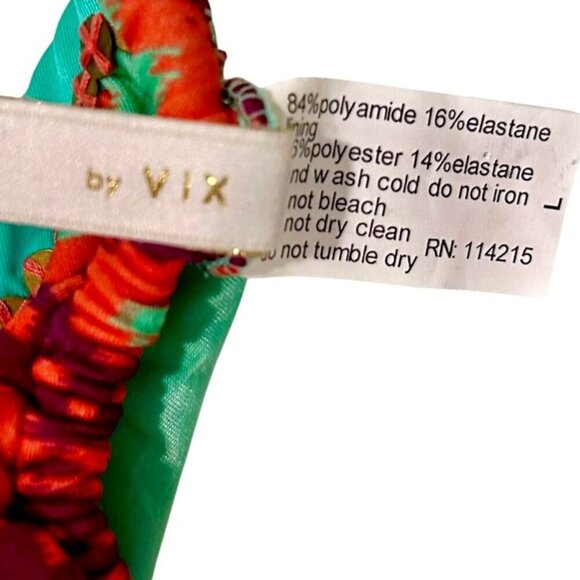 Sofia by VIX NWT Bikini Top LARGE Tribal Beaded Halter Swim Top Adjustable Ties - Picture 6 of 6